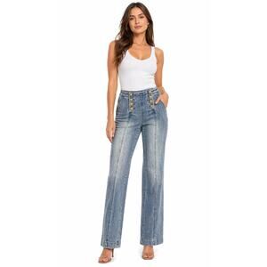 Michael Kors Women’s 2P Light Wash Button Front Jeans